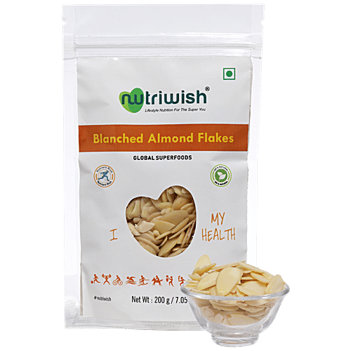 NUTRIWISH Blanched Almond Flakes, 200 g  