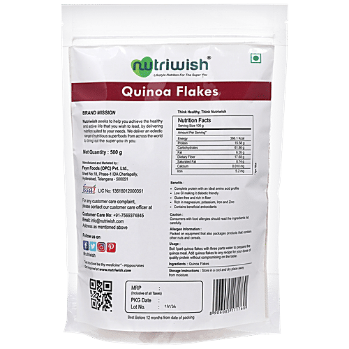 NUTRIWISH Quinoa Flakes, 500 g  
