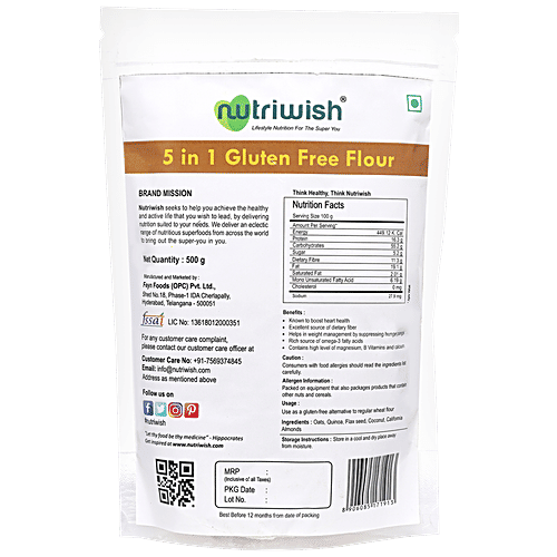 NUTRIWISH 5-in-1 Gluten Free Flour, 500 g  