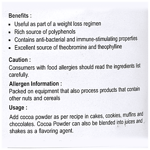 NUTRIWISH Cocoa Powder, 500 g  