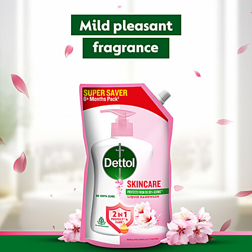 Dettol Skincare Hand Wash Refill, 750 ml (Buy 1 Get 1) 