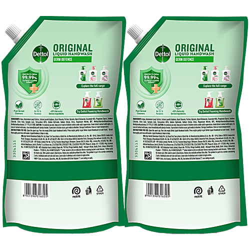 Dettol Original Liquid Handwash, 675 ml (Buy 1 Get 1 Free) 