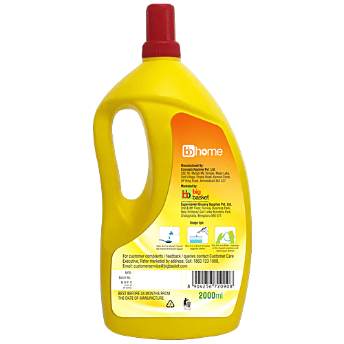 BB Home Dishwash Liquid - Lemon With Aloe Vera, 2 L  