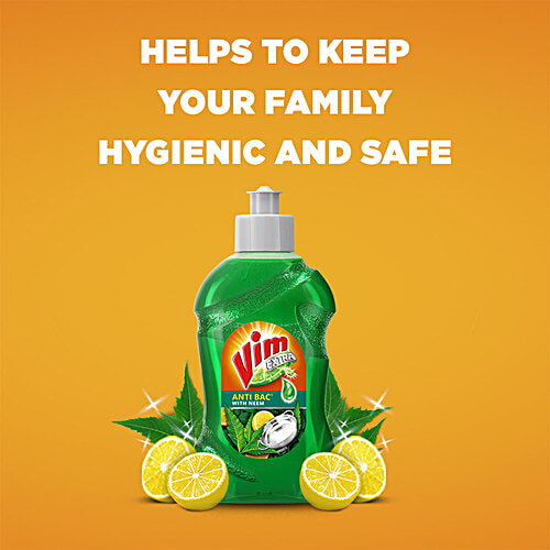 Vim Dishwash Anti Bac Liquid Neem, 250 ml  
