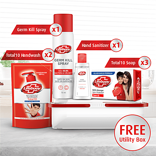 Lifebuoy Germ Protection Kit (Soap, Handwash, Hand Sanitizer & Germ Kill Spray), 870 g