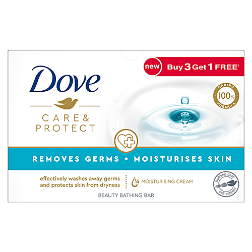 Dove Care & Protect Moisturising Cream Beauty Bathing Bar, 100 g (Buy 3 & Get 1 Free) 