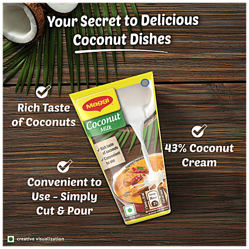 Maggi Coconut Milk, 180 ml Tetra Pak Adds Creaminess & Flavour To Gravies