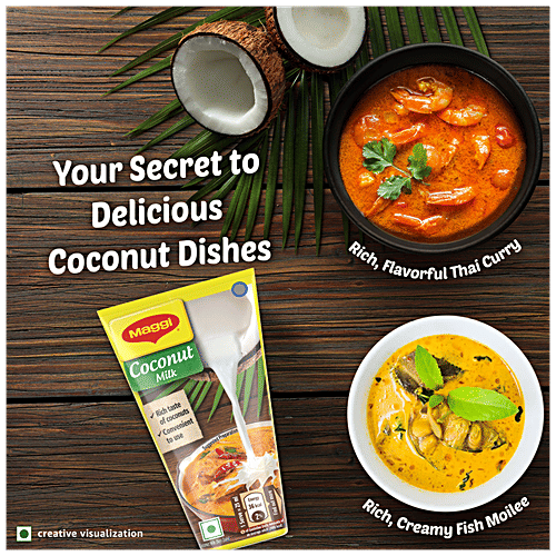 Maggi Coconut Milk, 180 ml Tetra Pak Adds Creaminess & Flavour To Gravies