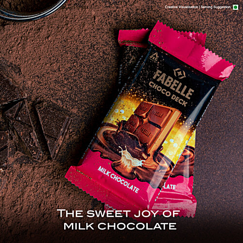 Fabelle Choco Deck - Milk Chocolate, 35.5 g 3 Layered Premium Milk Chocolate Bar With Choco Crème