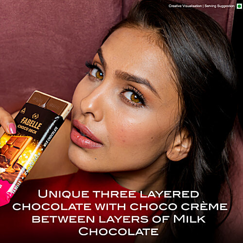Fabelle Choco Deck - Milk Chocolate, 35.5 g 3 Layered Premium Milk Chocolate Bar With Choco Crème