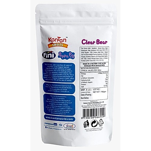 Kantan Clear Bear, 140 g  Delicious Jelly Candies
 Sweet-coated & Brightly Coloured