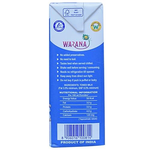 Buy Warana UHT Processed Toned Milk Online at Best Price of Rs 77