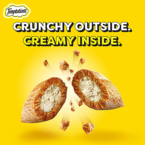 Temptations Crunchy Cat Treats - Tasty Chicken Flavour, 85 g  Goodness of Protein, Vitamins & Minerals
