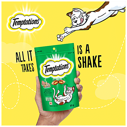 Temptations Cat Treat - Seafood Medley Flavour, 85 g  