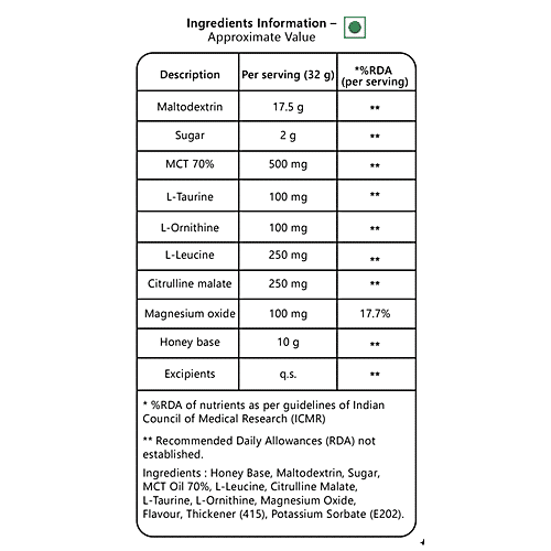 Azani Active Nutrition Energy Gel - Honey Based, 480 g (Pack of 3) 