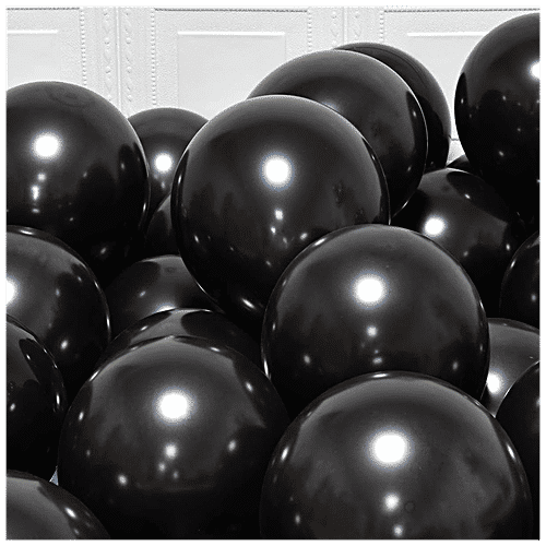 Hankley Premium Metallic Balloons - For Decorations, Black, 50 pcs  Decorative Items, For Birthday, Anniversary