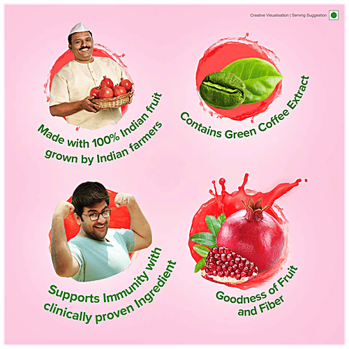 B Natural Pomegranate+ Juice With Green Coffee Extract - Rich in Vitamin C, Fibre, Indian Fruit & 0% Concentrate, 1 L Goodness of Fiber