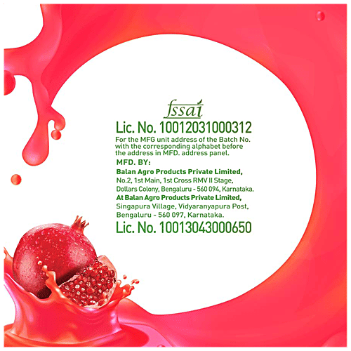 B Natural Pomegranate+ Juice With Green Coffee Extract - Rich in Vitamin C, Fibre, Indian Fruit & 0% Concentrate, 1 L Goodness of Fiber