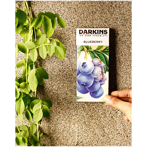 Darkins 70% Artisanal Dark Chocolate With Blueberries, 50 g  Handcrafted
 Cacao Sourced from India
