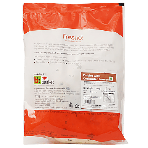 Fresho Kulcha With Coriander Leaves, 200 g (Pack of 4) 