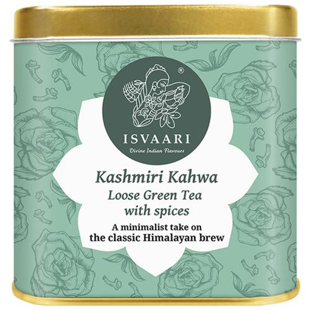 Isvaari Herbal Kashmiri Kahwa Loose Green Tea with Spices, 50 g 
