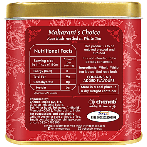 Isvaari Maharani's Choice Rose Buds Nestled White Delight Herbal Tea, 50 g  