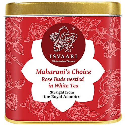 Isvaari Maharani's Choice Rose Buds Nestled White Delight Herbal Tea, 50 g  