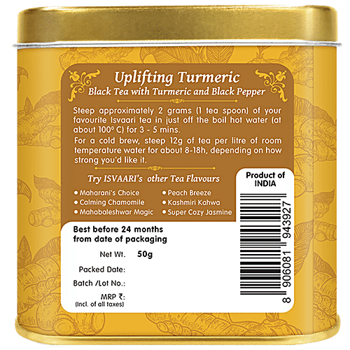Buy Isvaari Uplifting Herbal Turmeric Black Tea With Turmeric and Black