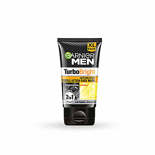 Garnier Men Turbo Bright Anti-Pollution Double Action Face Wash, 150 g  