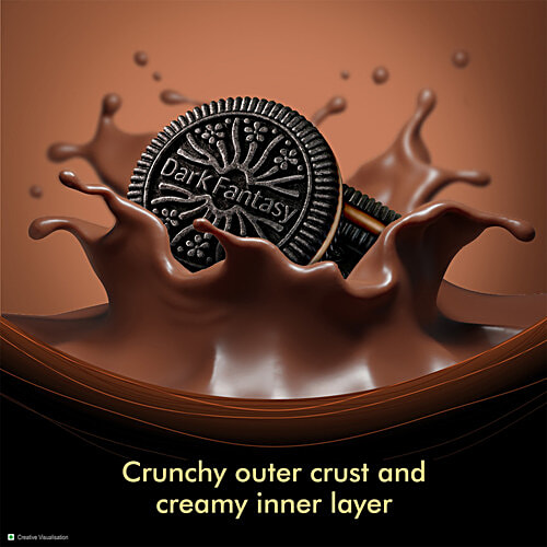 Sunfeast Dark Fantasy Dark Crunch With Choco Creme Sandwich Biscuits, 237 g (Pack of 3)