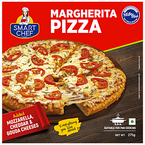Buy Milky Mist Margherita Pizza Mozzarella, Cheddar, Gouda Cheeses