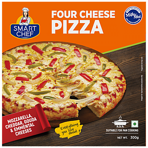 Buy Milky Mist Four Cheese Pizza Mozzarella, Cheddar, Gouda Cheeses