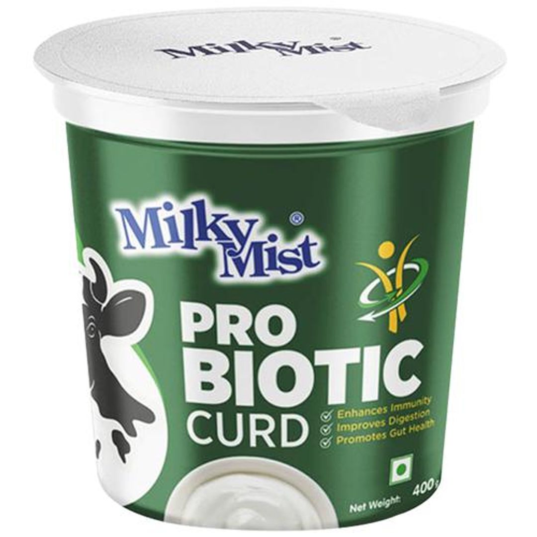 Milky Mist Probiotic Curd - Great Source Of Calcium, Enhances Immunity, Aids In Digestion, 400 g Cup