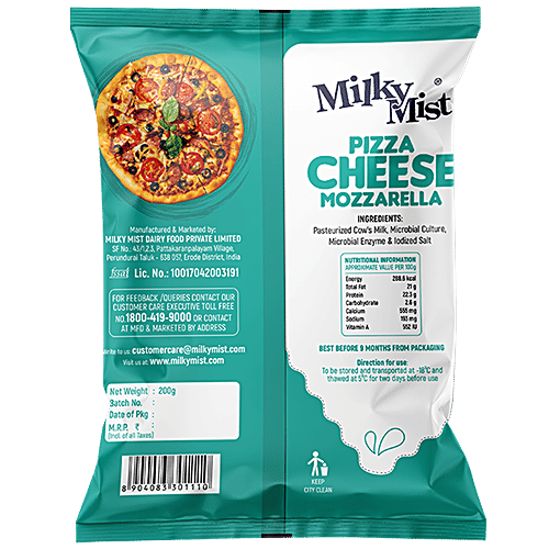 Milky Mist Pizza Cheese Mozzarella - Diced, 200 g  