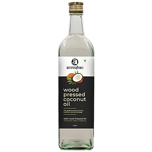 Buy Anveshan Wood Cold Pressed Coconut Cooking Oil For Hair & Massage