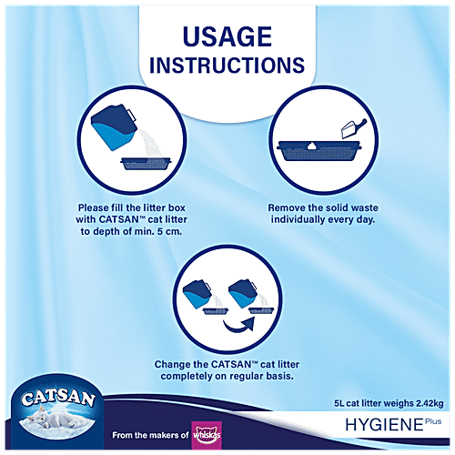 Catsan Hygiene Plus Non Clumping 100% Natural Cat Litter, 10 L