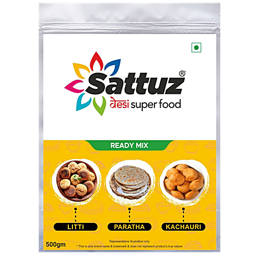 Sattuz Litti-Paratha-Kachori Ready Mix, 500gm Zipper Standup Pouch 