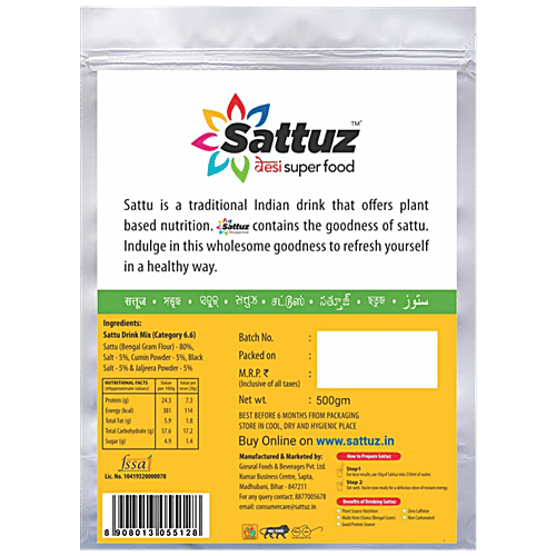 Sattuz Jaljeera Flavour Sattuz, 500 g Zipper Standup Pouch 