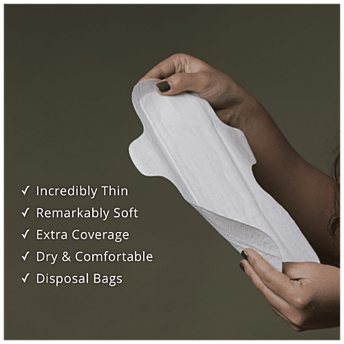 Carmesi Eco-Conscious Sanitary Pads For Rash-Free + Eco-Friendly Periods - Large, 30 pcs  