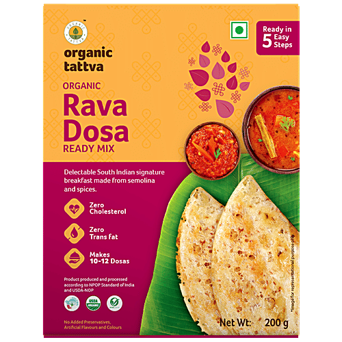 Organic Tattva Organic Rava Dosa Ready Mix, 200 g  