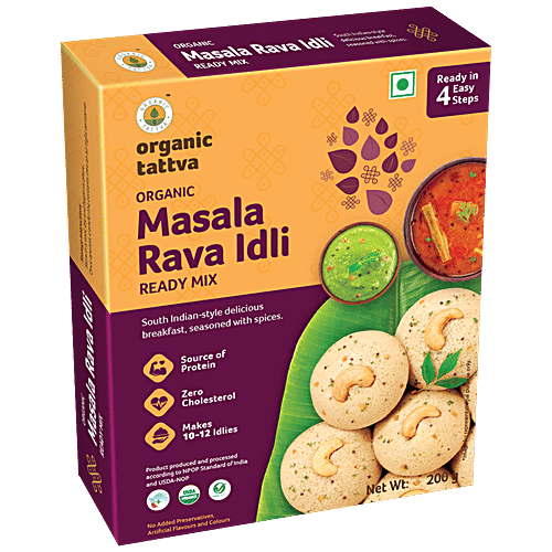 Organic Tattva Organic Masala Rava Idli Ready Mix, 200 g  