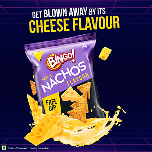 Buy Bingo Nachos Cheese Flavour, Thin & Crunchy Nacho Chips, Tasty Snack Online at Best Price