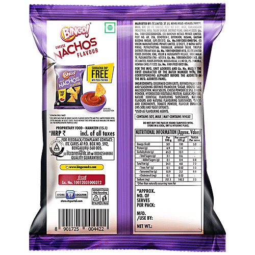 Buy Bingo Nachos Cheese Flavour, Thin & Crunchy Nacho Chips, Tasty