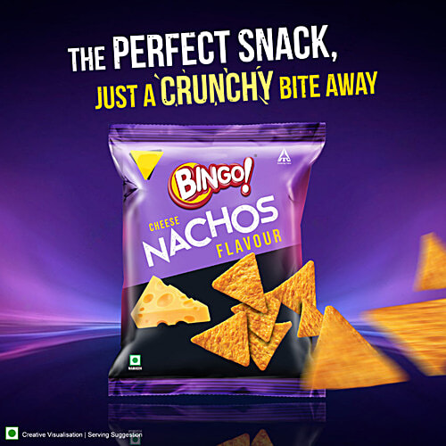Buy Bingo Nachos Cheese Flavour, Thin & Crunchy Nacho Chips, Tasty