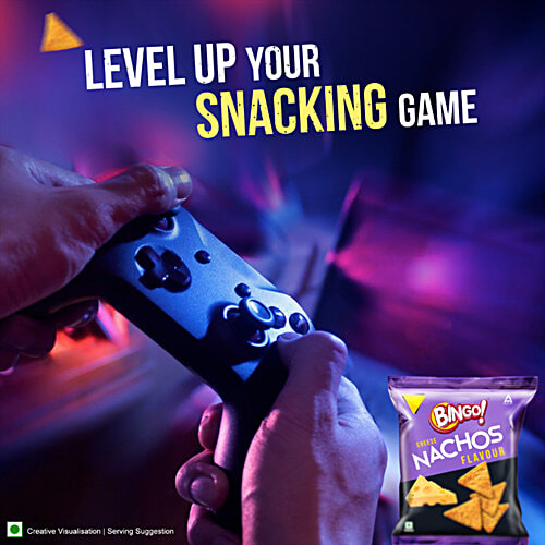 Bingo! Nachos - Cheese Flavour, 25 g  Thin & Crunchy Nacho Chips, Tasty Snack Made From Corn, Triangle Shaped Chips Infused With Cheesy Flavour