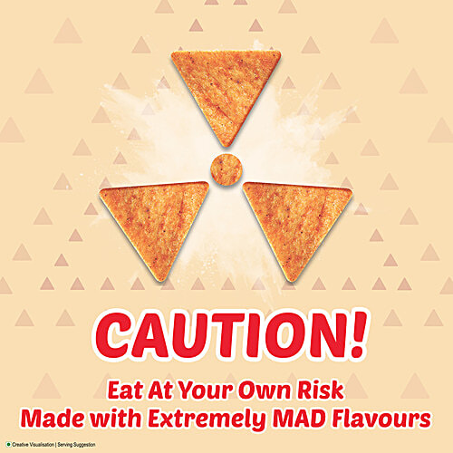 Bingo! Mad Angles - Pizza Flavour, Corn-Based Crunchy Chips, Perfect For Snacking, 130 g