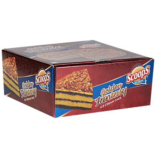 Scoops Golden Fantasy Ice Cream Cake - Royal Treat, 500 ml