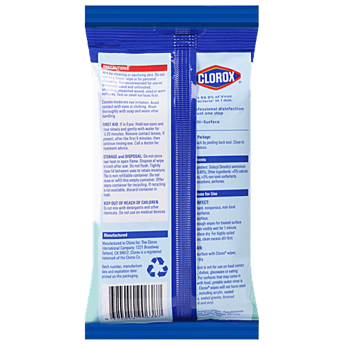 Clorox Disinfecting Wipes Fresh Scent, 15 pcs Pouch Professional Disinfection