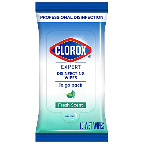 Clorox Disinfecting Wipes Fresh Scent, 15 pcs Pouch Professional Disinfection