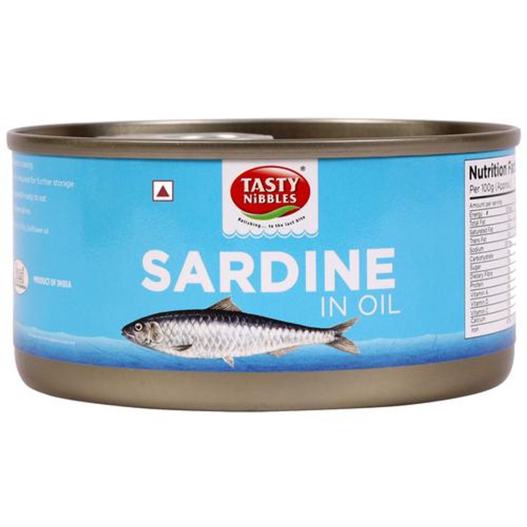 Tasty Nibbles Canned Sardine in Sunflower Oil, 185 g Can